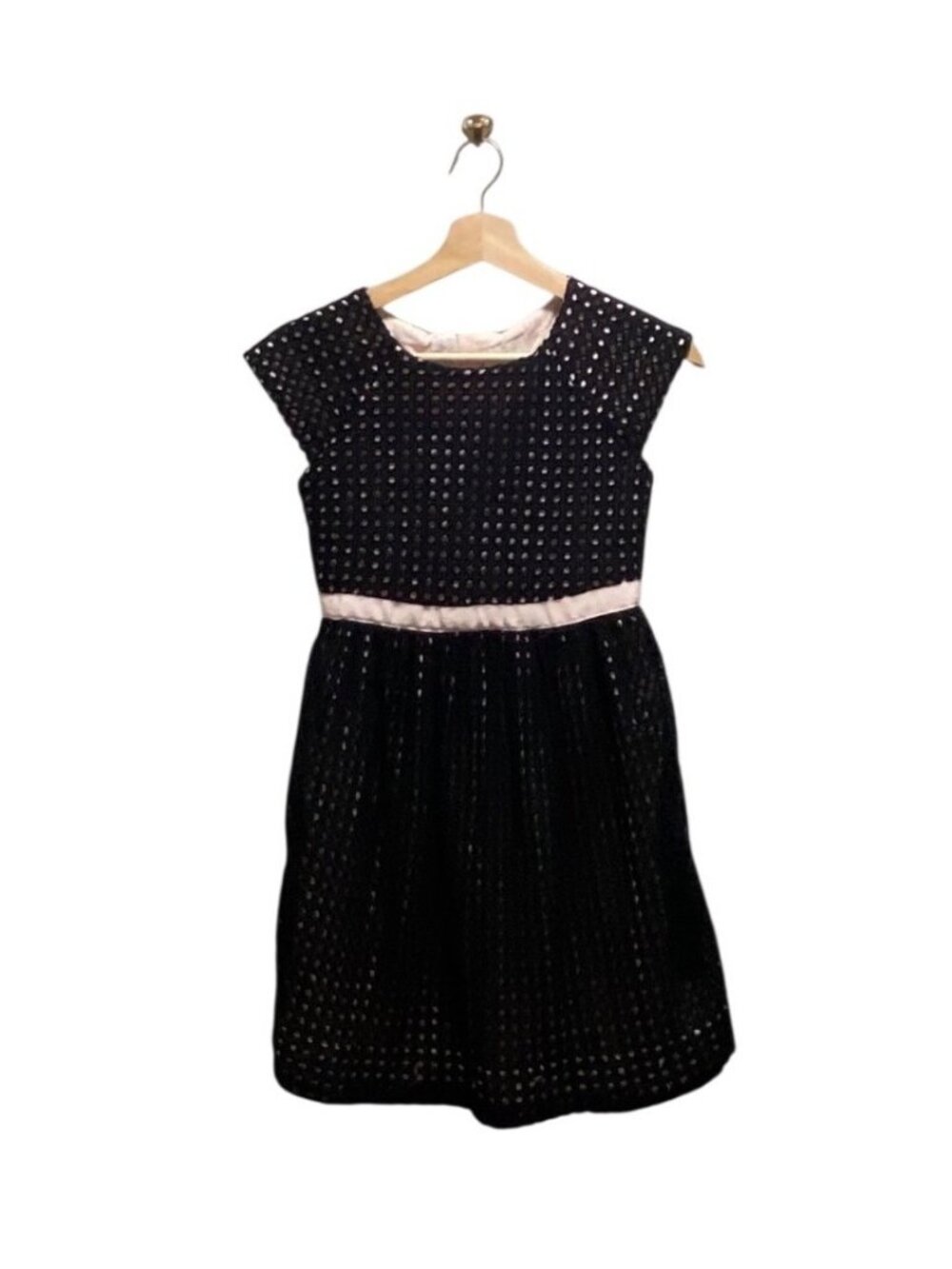Kate Spade Girls Laser Cut Fit & Flare Midi Dress Black Size 10 Party Holiday
